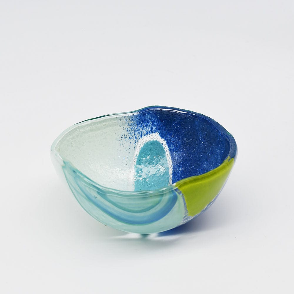 Saladier individuel en verre bleu - 20cm I Artisanat portugais Bol en verre "Marinha Grande" cm -