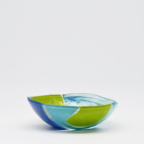 Saladier individuel en verre bleu - 20cm I Artisanat portugais Saladier en verre "Marinha Grande" 20cm -