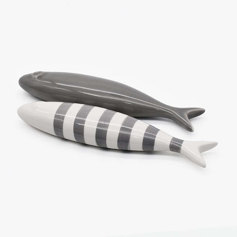 Sardine en céramique grise en vente en ligne Ensemble de 2 sardines en céramique - Gris