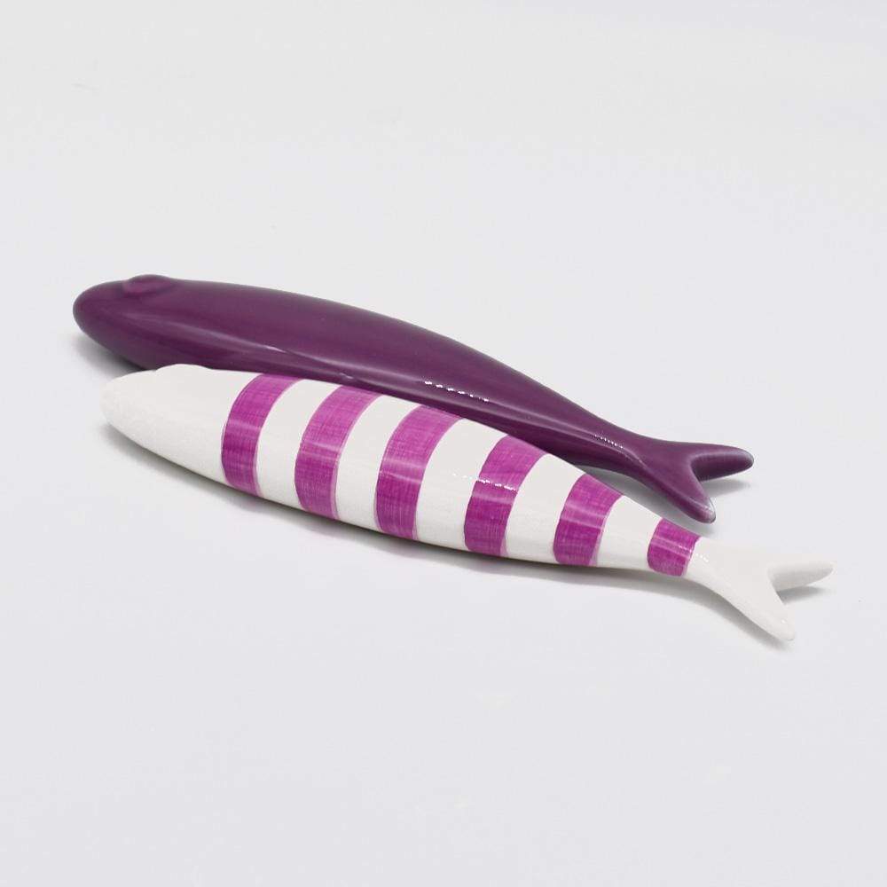 MEMORIA LUSA Ensemble de 2 sardines en céramique - Mauve