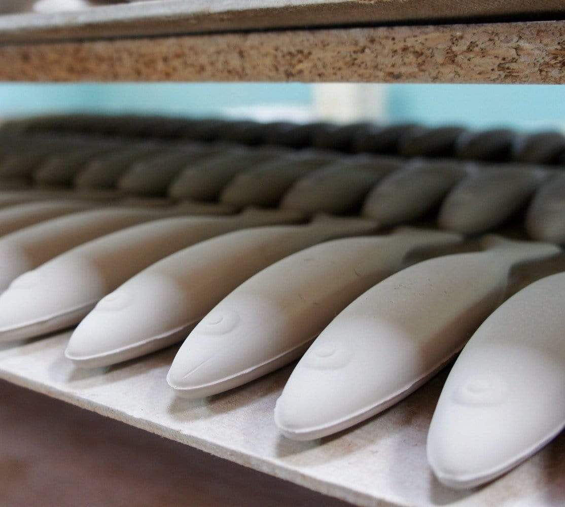 Ensemble de 2 sardines en céramique - Vert foncé