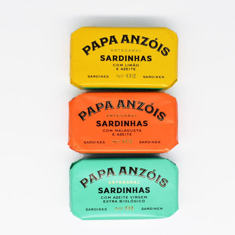Sardines au piment Malagueta I Conserve portugaise Papa Anzóis I Sardines à l'huile d'olive vierge et au piment Malagueta