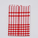 Serviettes de table à carreaux de style bistrot tissées au Portugal Serviettes de table à carreaux en coton Rouge