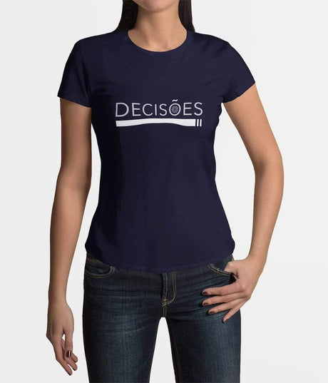 Tee-shirt femme "Decisões" - Bleu marine