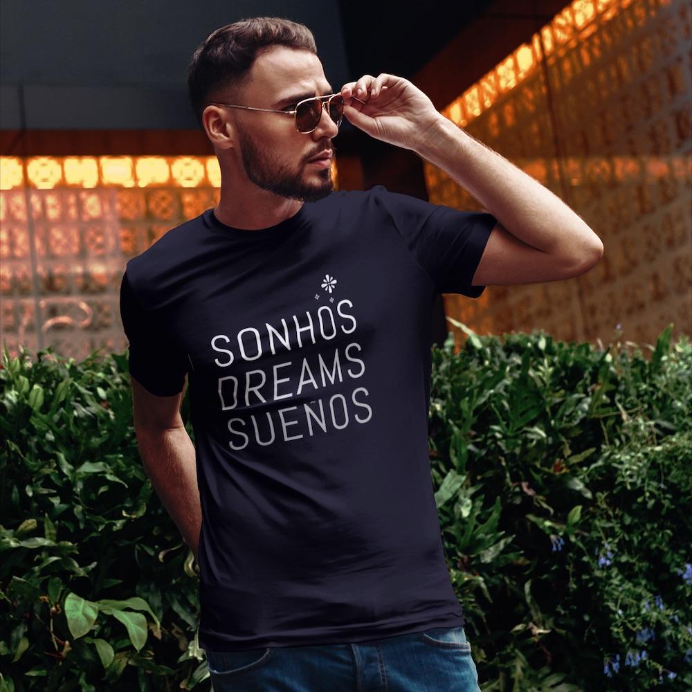 Tee-shirt unisexe "Sonhos" - Bleu