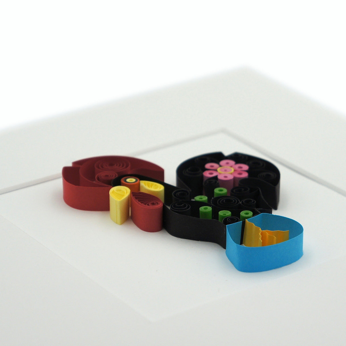 Tableau en paperolles "Coq de Barcelos"