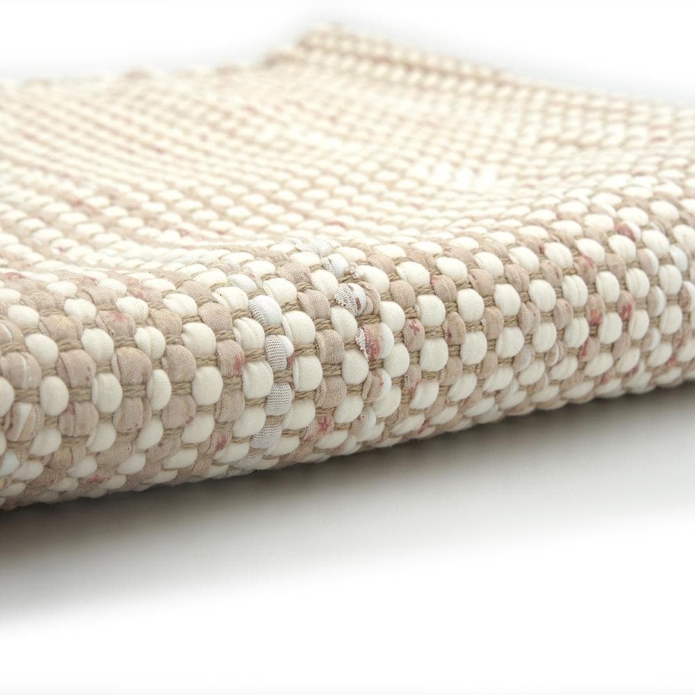 Tapis en coton 140x70 - Beige et blanc