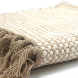 Tapis en coton 140x70 - Beige et blanc