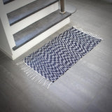 Tapis coton 100x50 Bleu et blanc