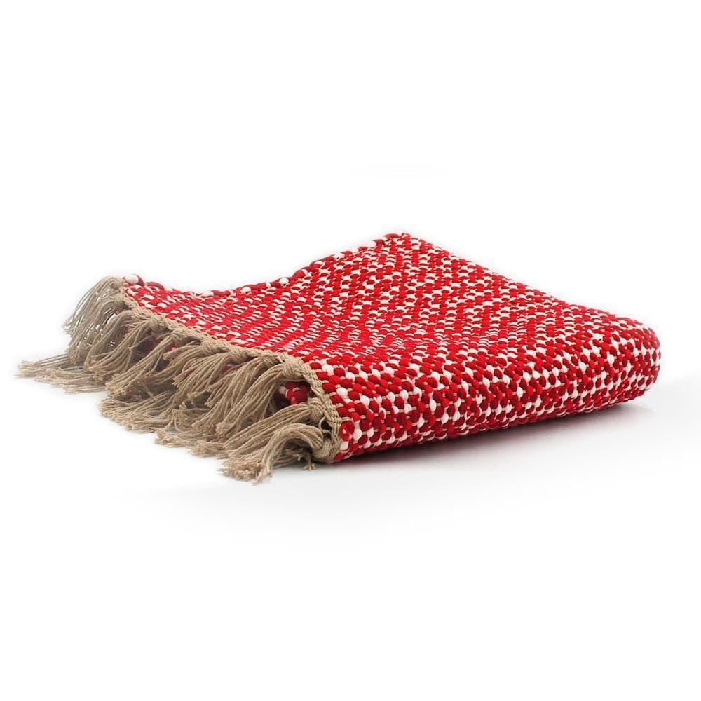 Tapis en coton 140x70 - Rouge et blanc