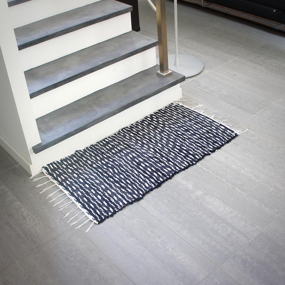 Tapis coton 100x50 Noir et blanc