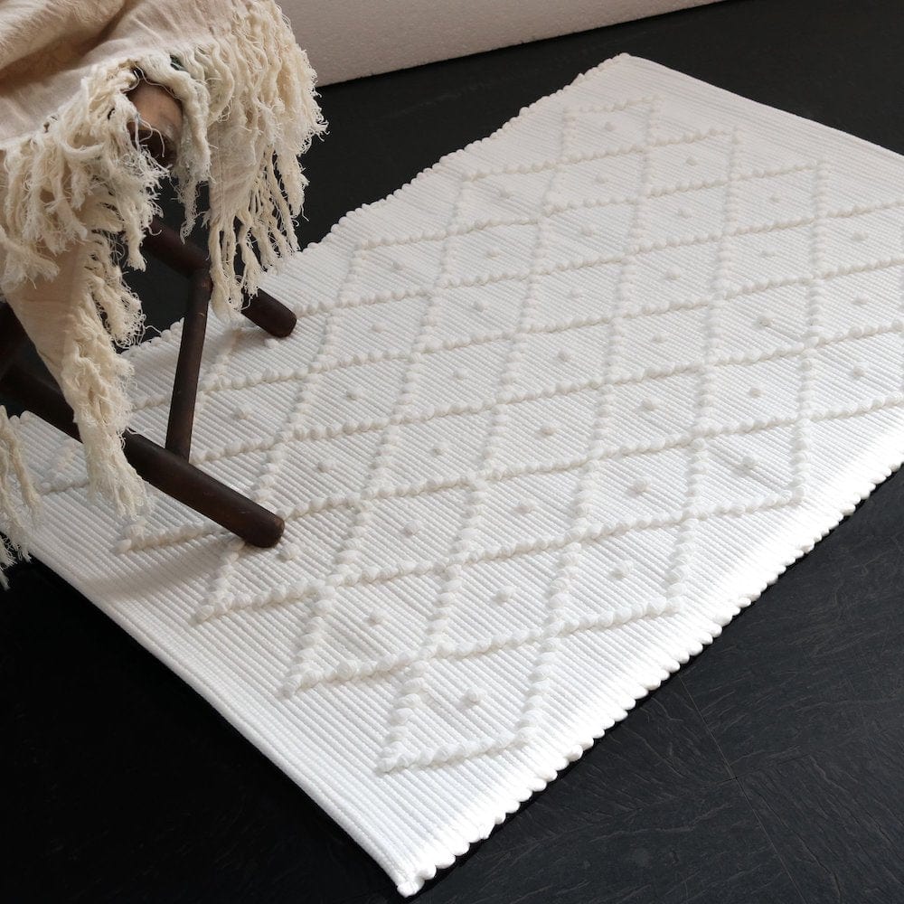 Tapis coton 100x50 Beige I Tapis artisanal Portugais Tapis en coton 100x50 - Beige