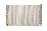 Tapis coton rayé Café et blanc