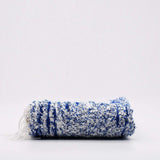 Tapis en coton chiné bleu