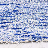 Tapis en coton chiné bleu
