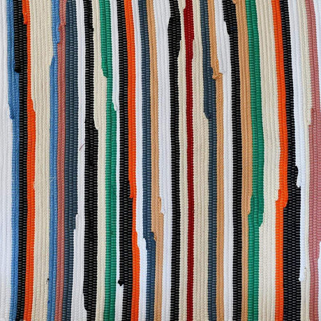 Tapis en coton à rayures fines