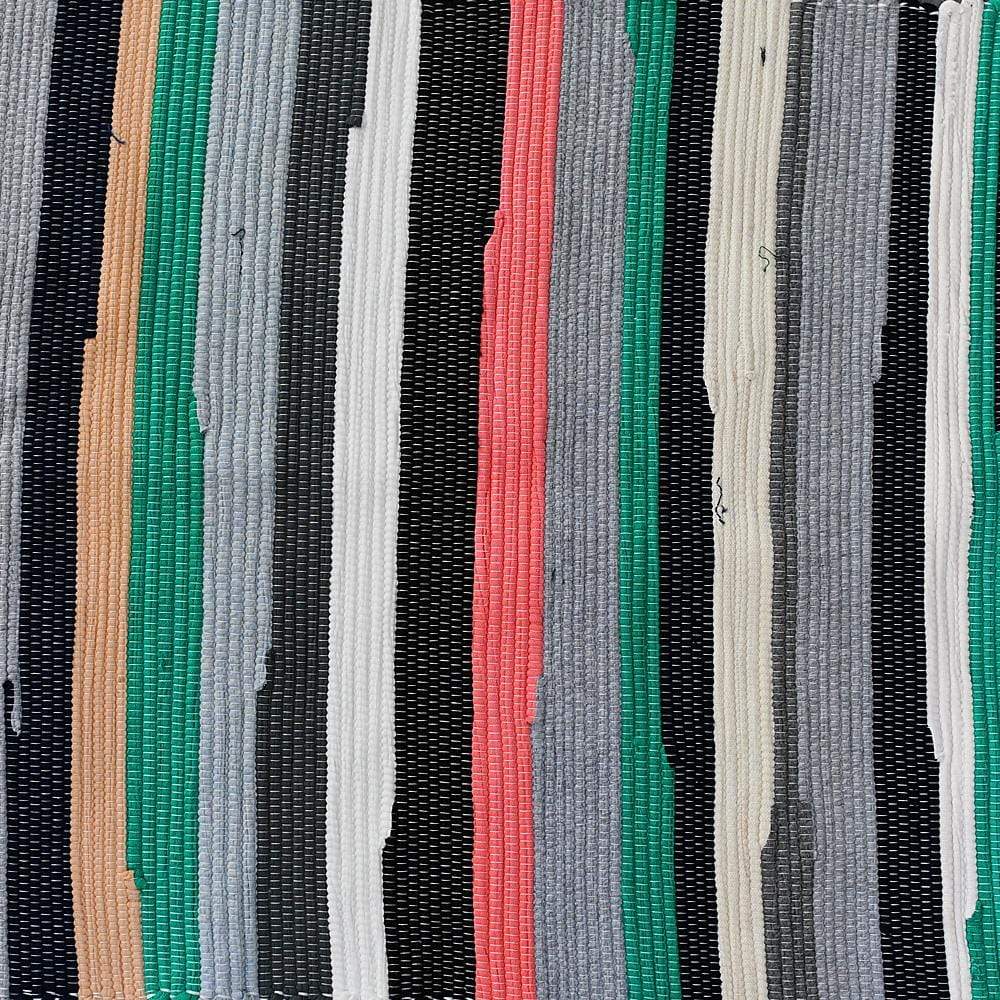 Tapis en coton à rayures larges