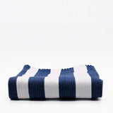 Tapis coton tressé bleu I Tapis artisanal portugais Tapis en coton rayé bleu