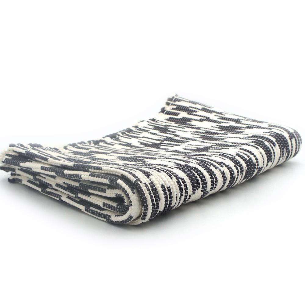 Tapis coton 150x50 Gris et blanc
