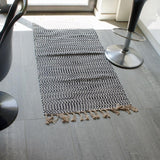 Tapis en coton 140x70 - Noir et beige