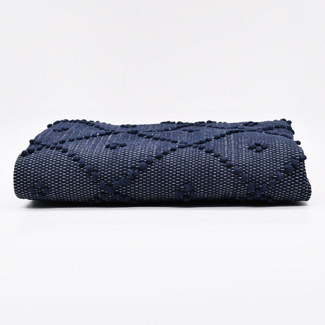 Tapis en coton 140x70 - 3 couleurs Bleu Foncé