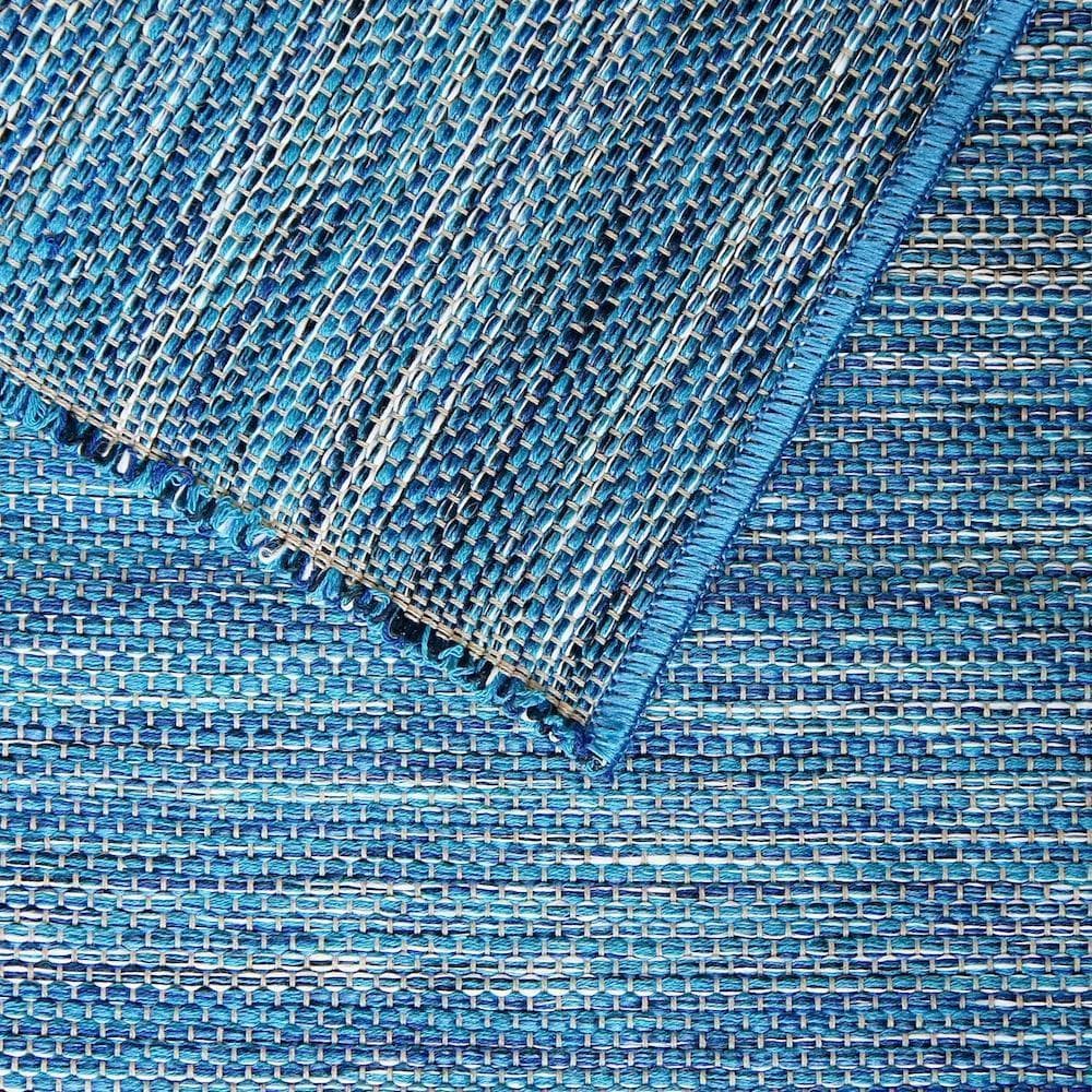 Tapis régional en coton Bleu turquoise