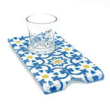 Tasse et plateau en verre fusionné "Azulejos"