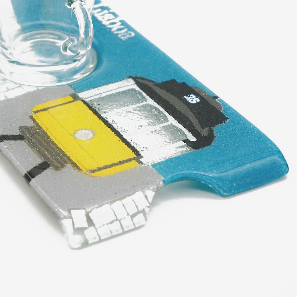 Tasse et plateau en verre fusionné "Electrico 28"