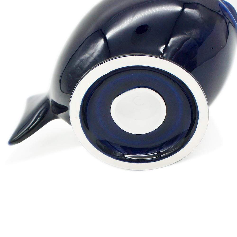 Tirelire en céramique bleue