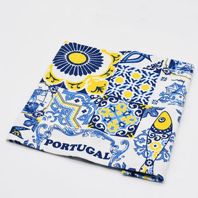 Torchon de cuisine du Portugal I Motifs portugais Torchon de cuisine "Azulejos" Bleu + Jaune