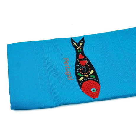 Torchon de cuisine brodé "Sardinha"