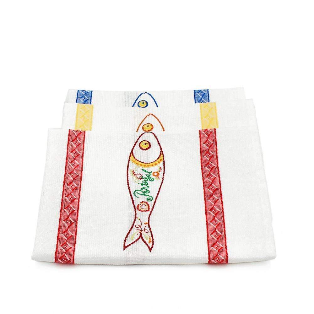 Torchon de cuisine brodé "Sardinha"