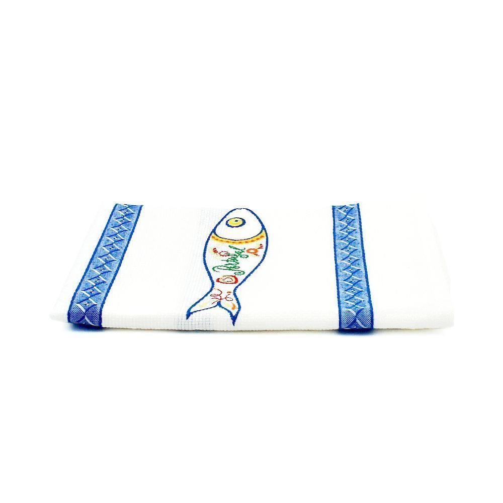 Torchon de cuisine brodé "Sardinha"