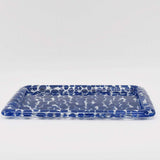 Vase en verre de Marinha Grande I Artisanat portugais plateau en verre bleu