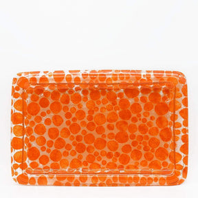 Vase en verre de Marinha Grande I Artisanat portugais Plateau en verre orange