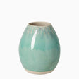 Vase ovale en grès bleu I Objet de décoration du Portugal Vase ovale en grès "Madeira" - Vert