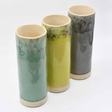 Vase rond en grès vert citron I Objet de décoration du Portugal Vase rond en grès Vert citron "Madeira"