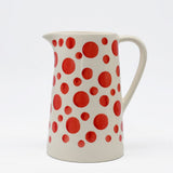 Vase unique en céramique Bleue cobalt Carafe à pois en céramique - Rouge