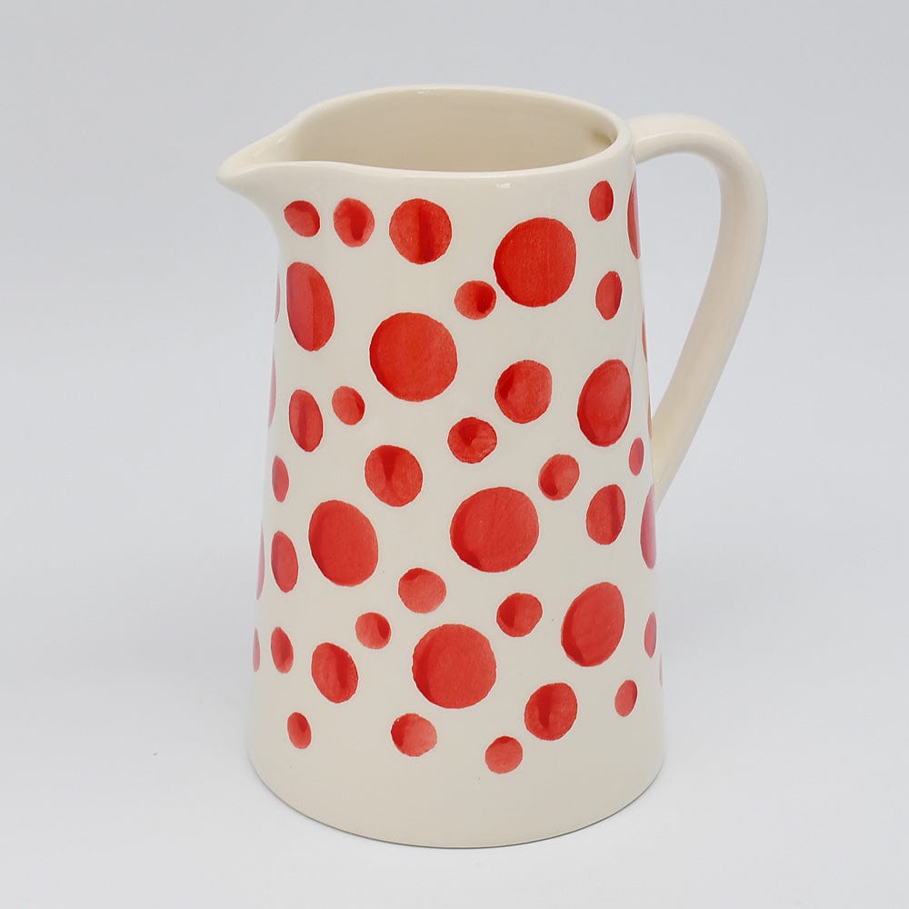 Vase unique en céramique Bleue cobalt Carafe à pois en céramique - Rouge