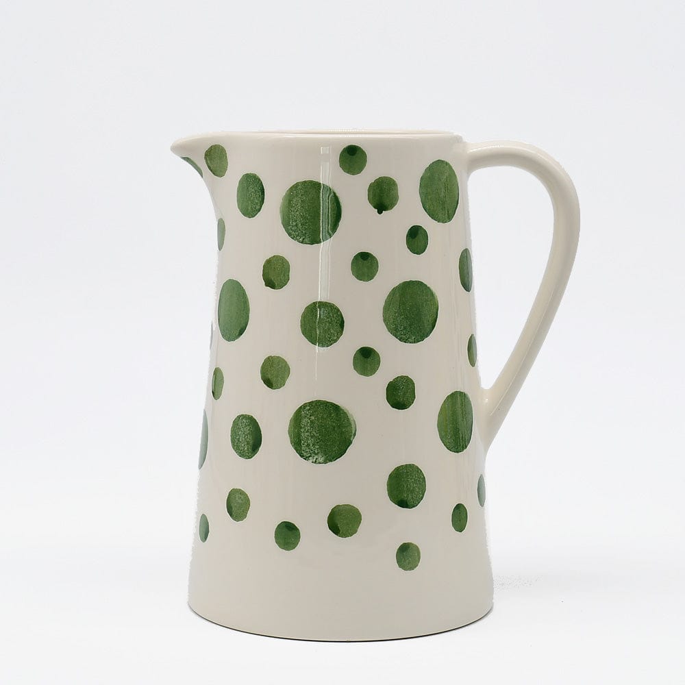 Vase unique en céramique Bleue cobalt Carafe à pois en céramique - Verte