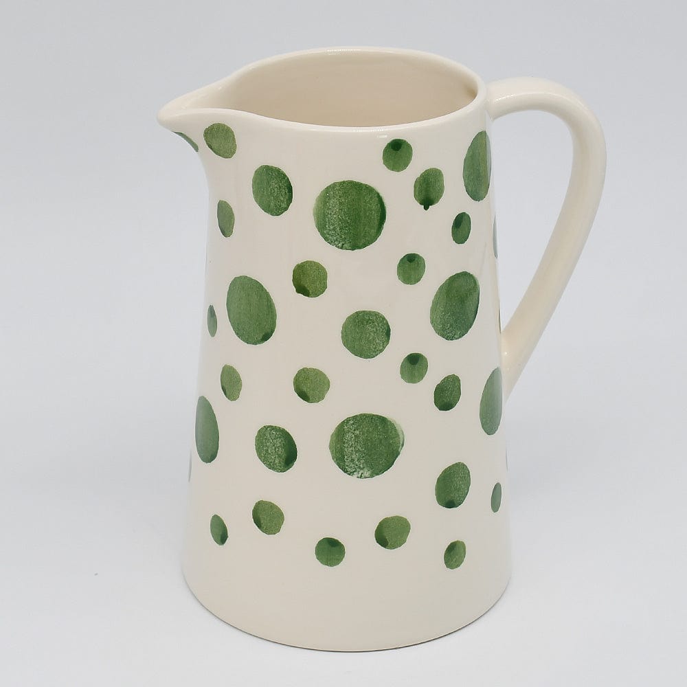 Vase unique en céramique Bleue cobalt Carafe à pois en céramique - Verte