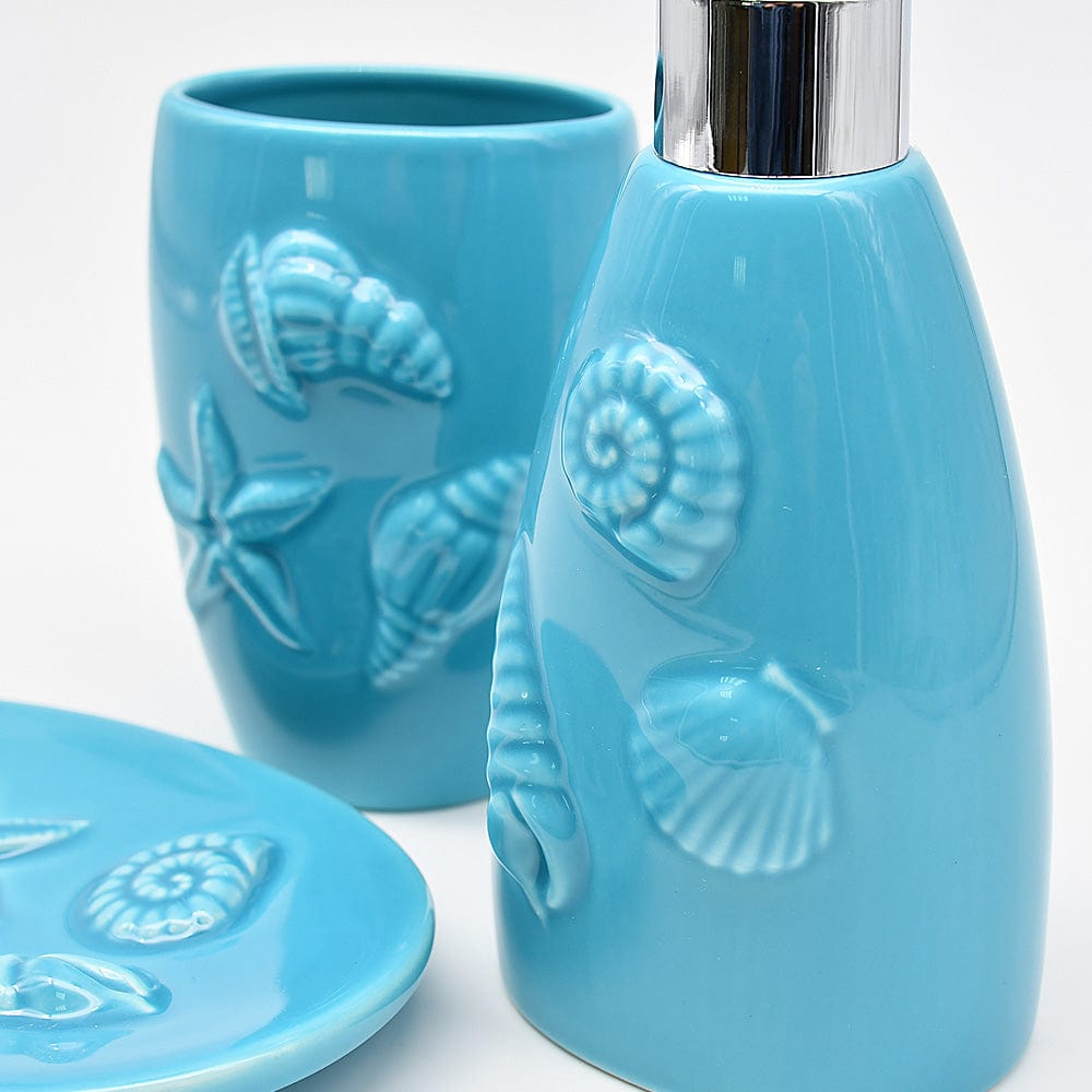 Vase unique en céramique Bleue cobalt Set de salle de bain en céramique - Turquoise